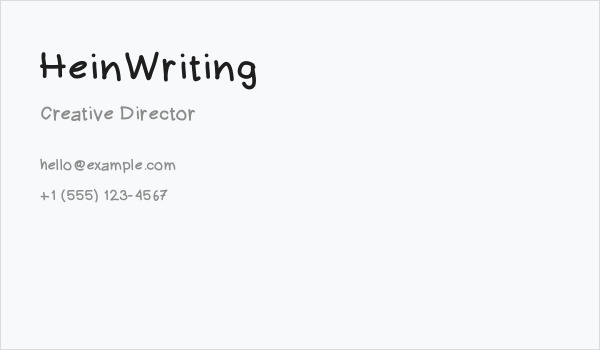 HeinWriting Business Card