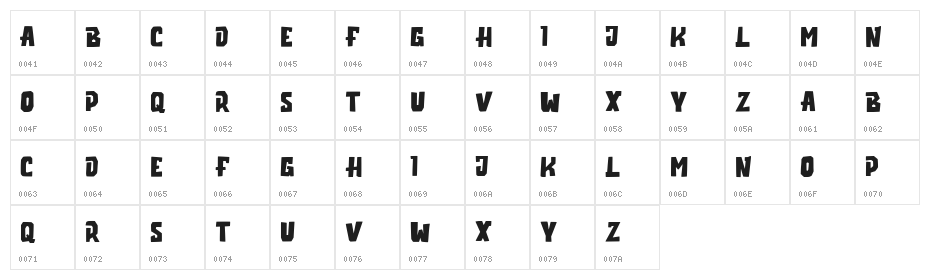 Hekson Free Regular Character Map