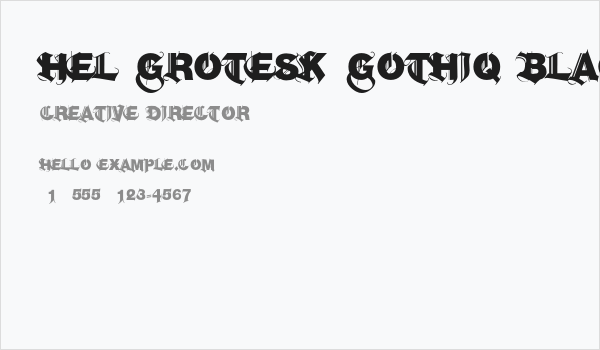 Hel Grotesk Gothiq Black Business Card