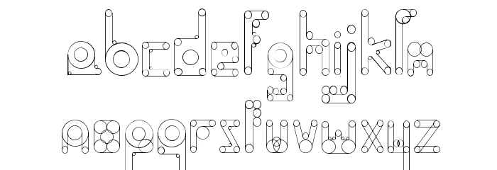 HelenBrown Outline Font LOWERCASE