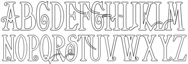 Helena-Outline Шрифта ВЕРХНИЙ