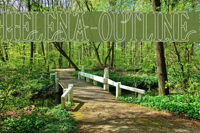 Helena-Outline Font examples