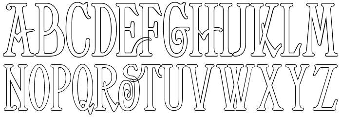 Helena-Outline Font LOWERCASE