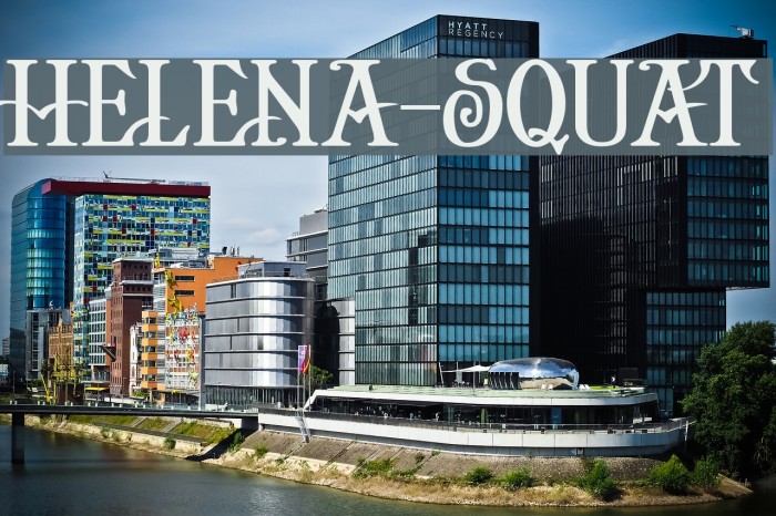 Helena-Squat Font examples