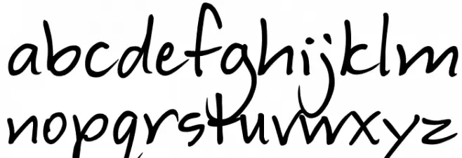HelenasHand फ़ॉन्ट लोअरकेस