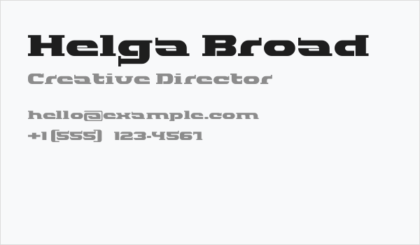 Helga Broad Business Card