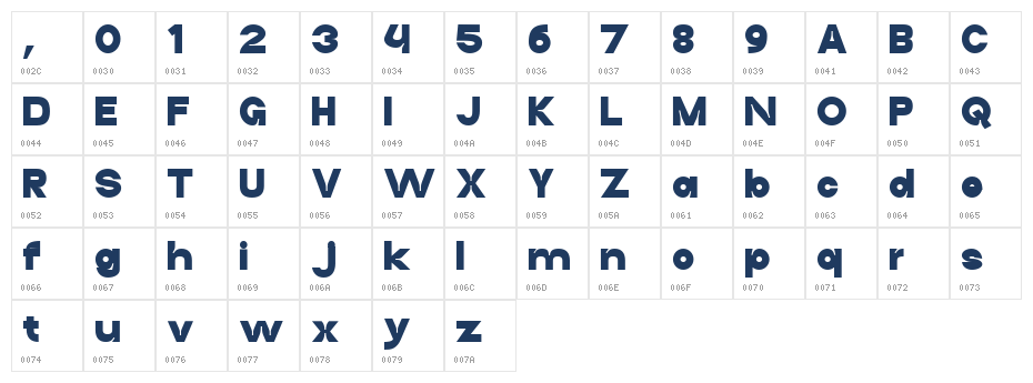 Heliora Black Character Map