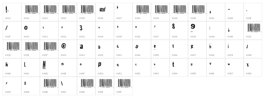 Heliosphan Character Map