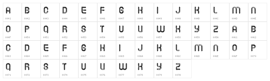 Hell Door Regular Character Map