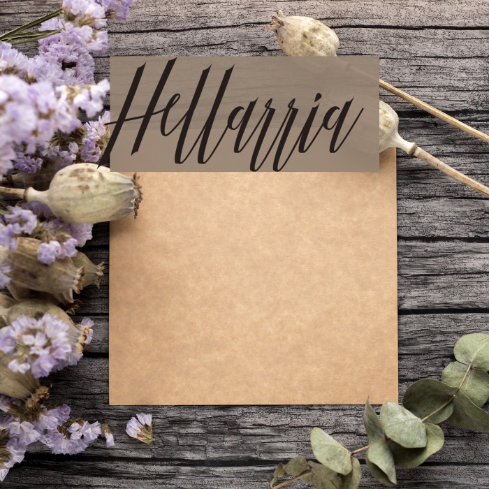 Hellarria Font examples