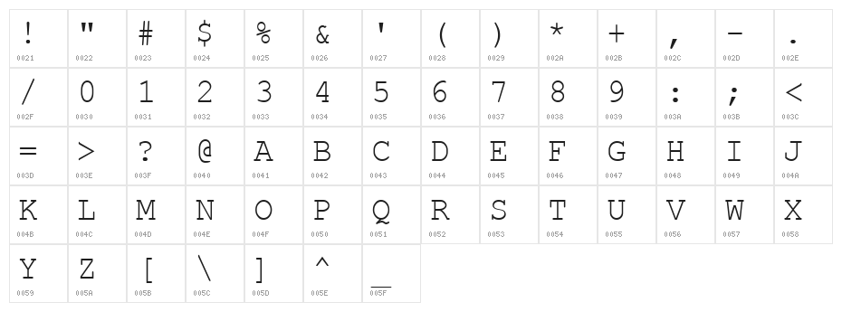 HellasCour Regular Character Map