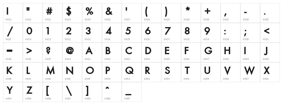 HellasFun Bold Character Map