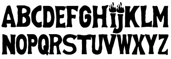 Hellfire Club Schriftart Kleinbuchstaben