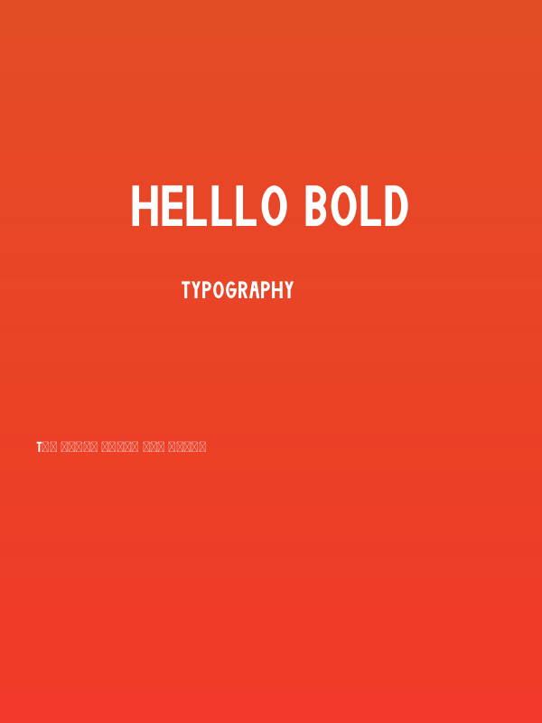Helllo Bold Poster