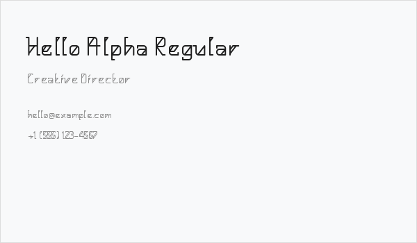 Hello Alpha Regular Business Card