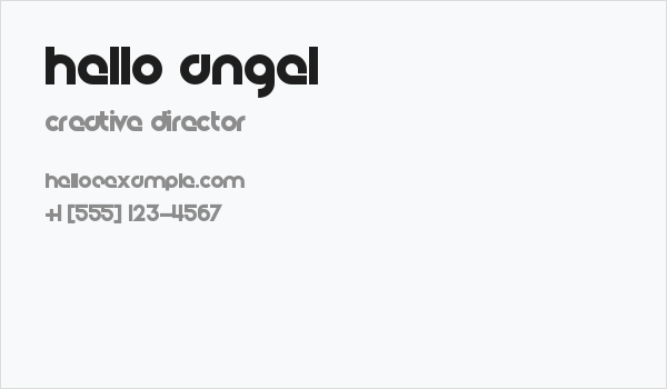 Hello Angel Business Card