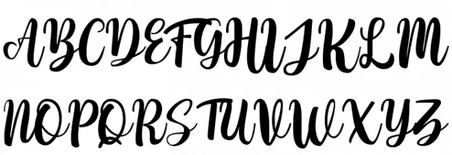 Hello Anissta Script 字体 大写