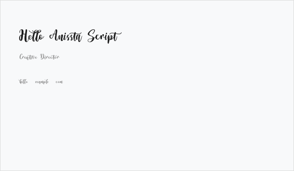 Hello Anissta Script Business Card