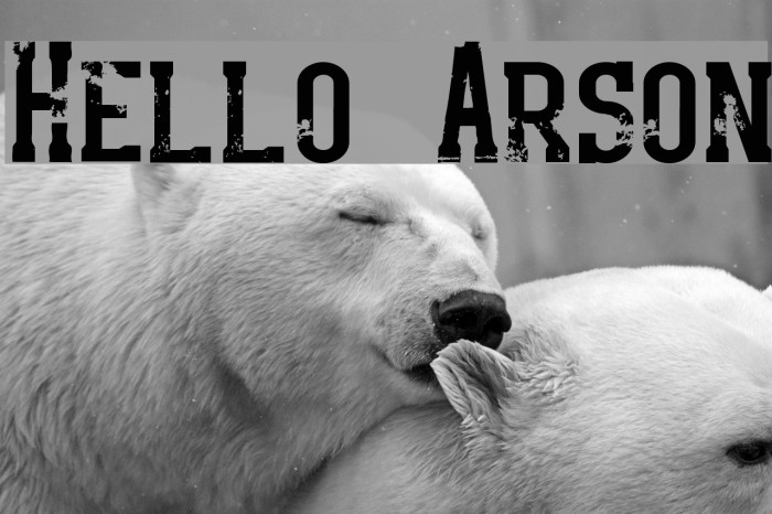 Hello Arson Font examples