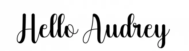 Hello Audrey  Frei Schriftart Herunterladen