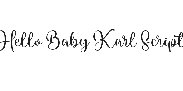 Hello Baby Karl Script Logo