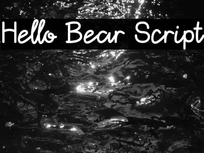 Hello Bear Script Font examples