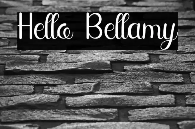 Hello Bellamy Font examples