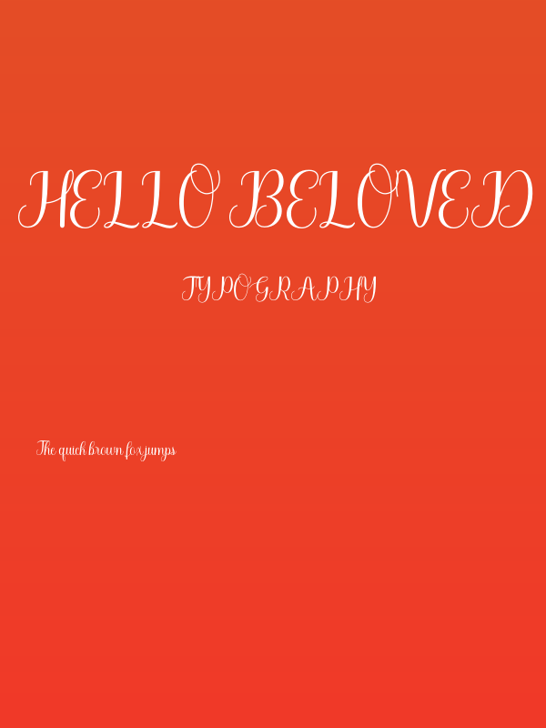 Hello Beloved Poster