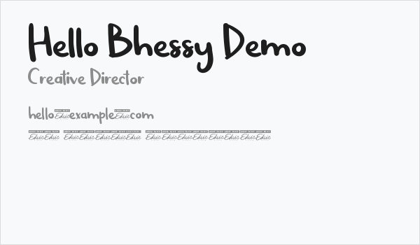 Hello Bhessy Demo Business Card