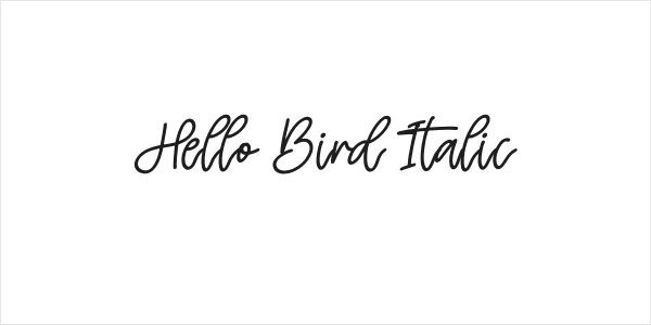 Hello Bird Italic Logo