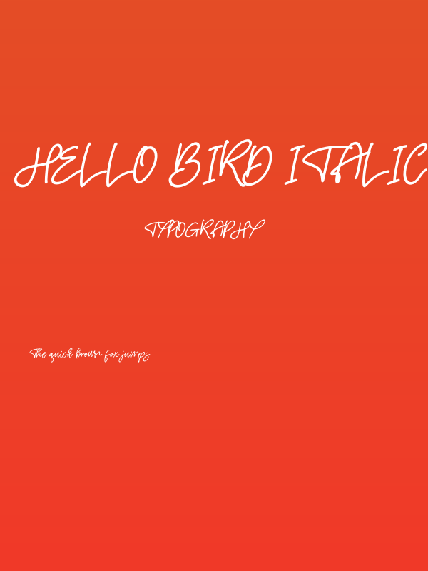 Hello Bird Italic Poster