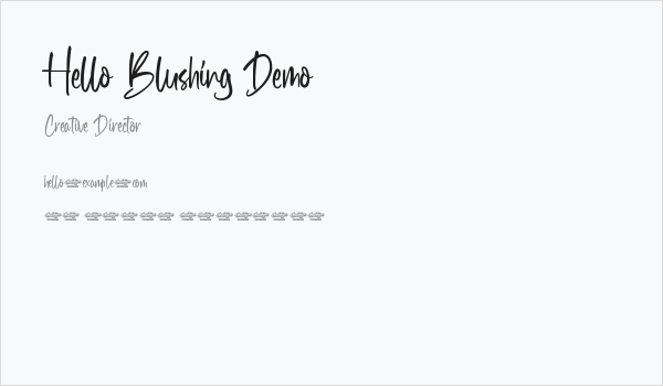 Hello Blushing Demo Business Card