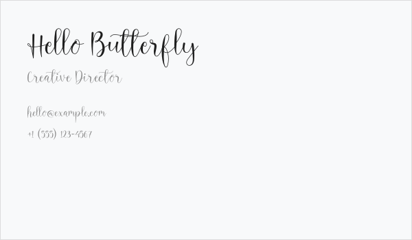 Hello Butterfly Business Card