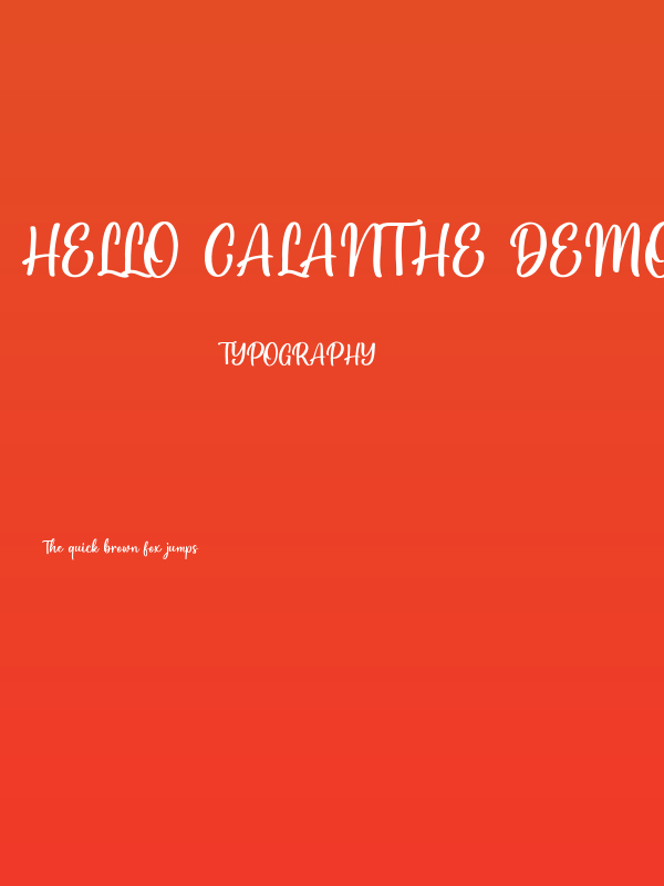 Hello Calanthe DEMO Regular Poster