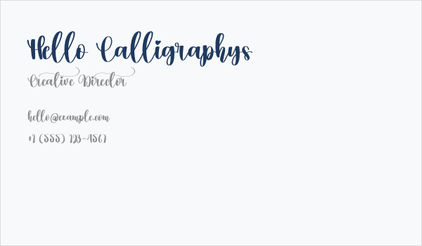 Hello Calligraphys Business Card