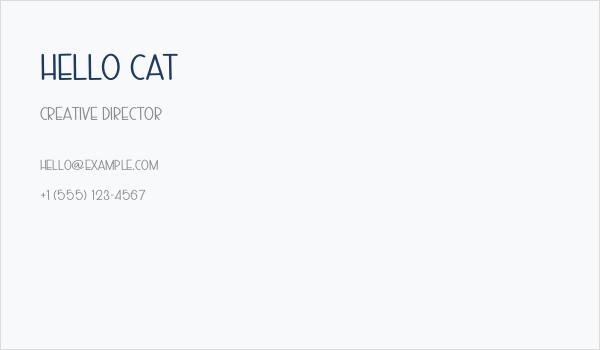 Hello Cat Business Card