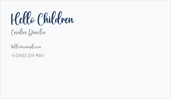 Hello Children Business Card