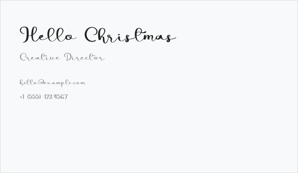 Hello Christmas Business Card