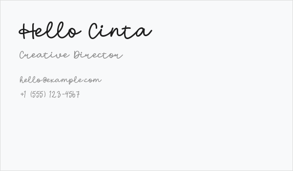 Hello Cinta Business Card