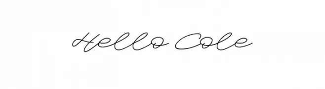 Hello Cole  フリーフォントのダウンロード