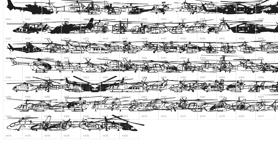 Hello Copters 2 Character Map