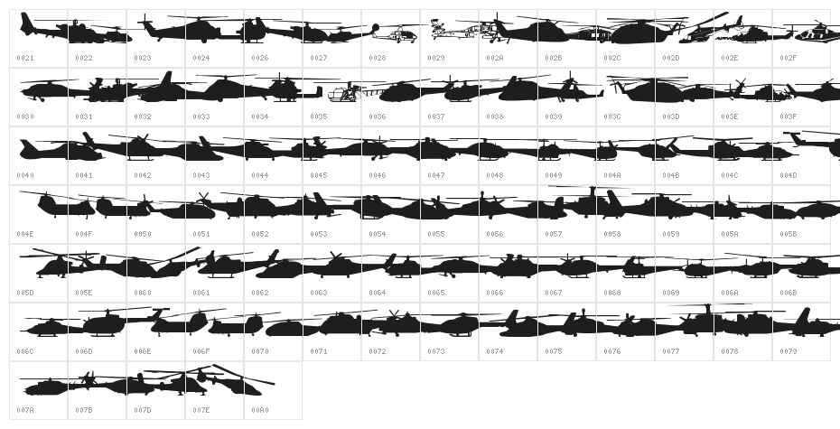 Hello Copters Solid Character Map
