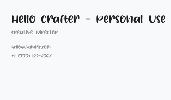 Hello Crafter - Personal Use Business Card