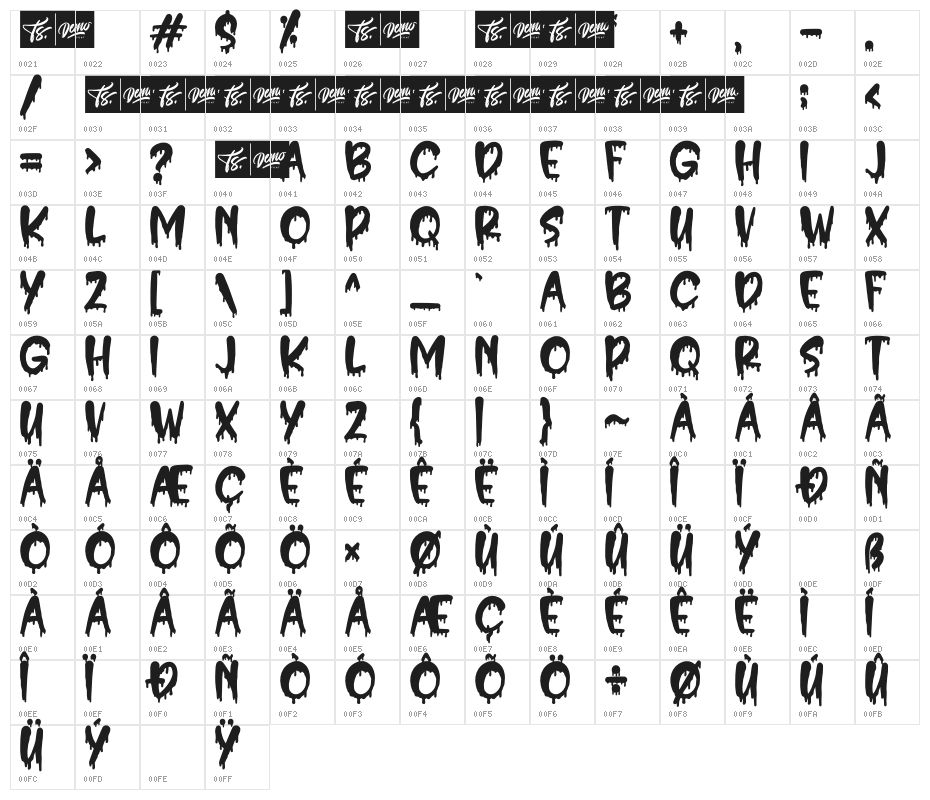Hello Crush Character Map