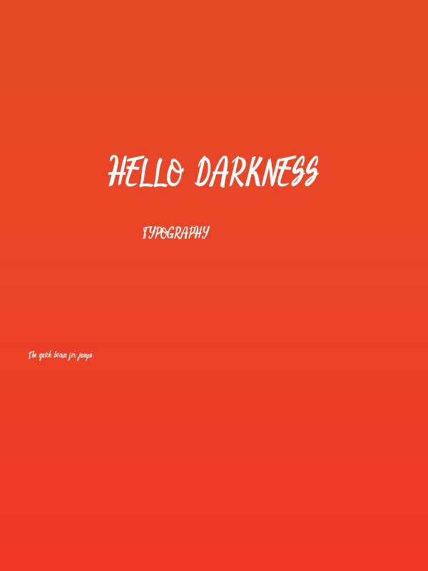 Hello Darkness Poster