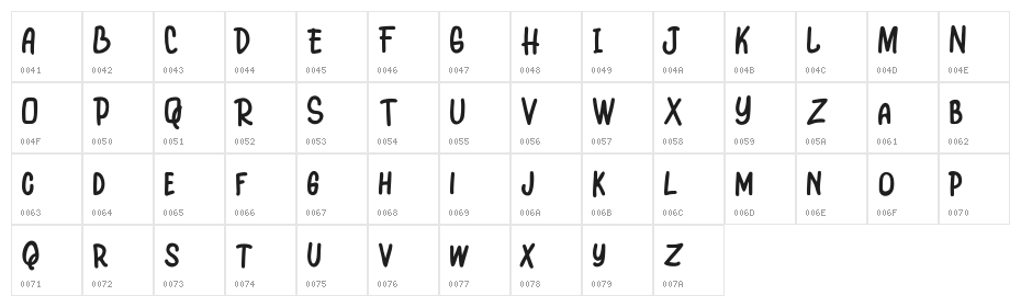 Hello Day FREE Character Map