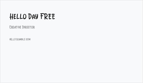 Hello Day FREE Business Card
