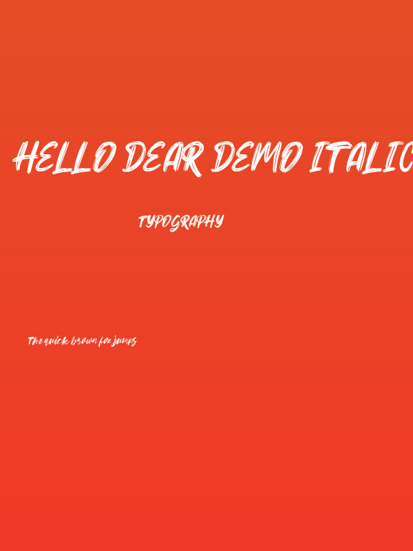Hello Dear Demo Italic Poster
