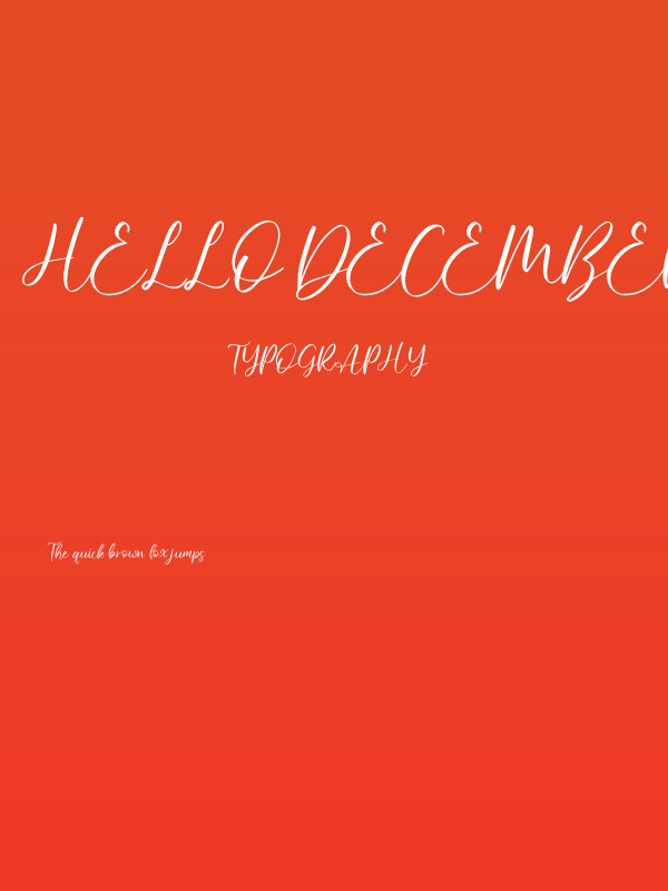 Hello December Italic Poster