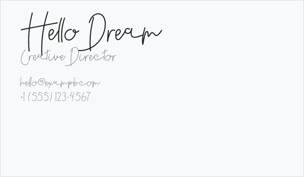 Hello Dream Business Card